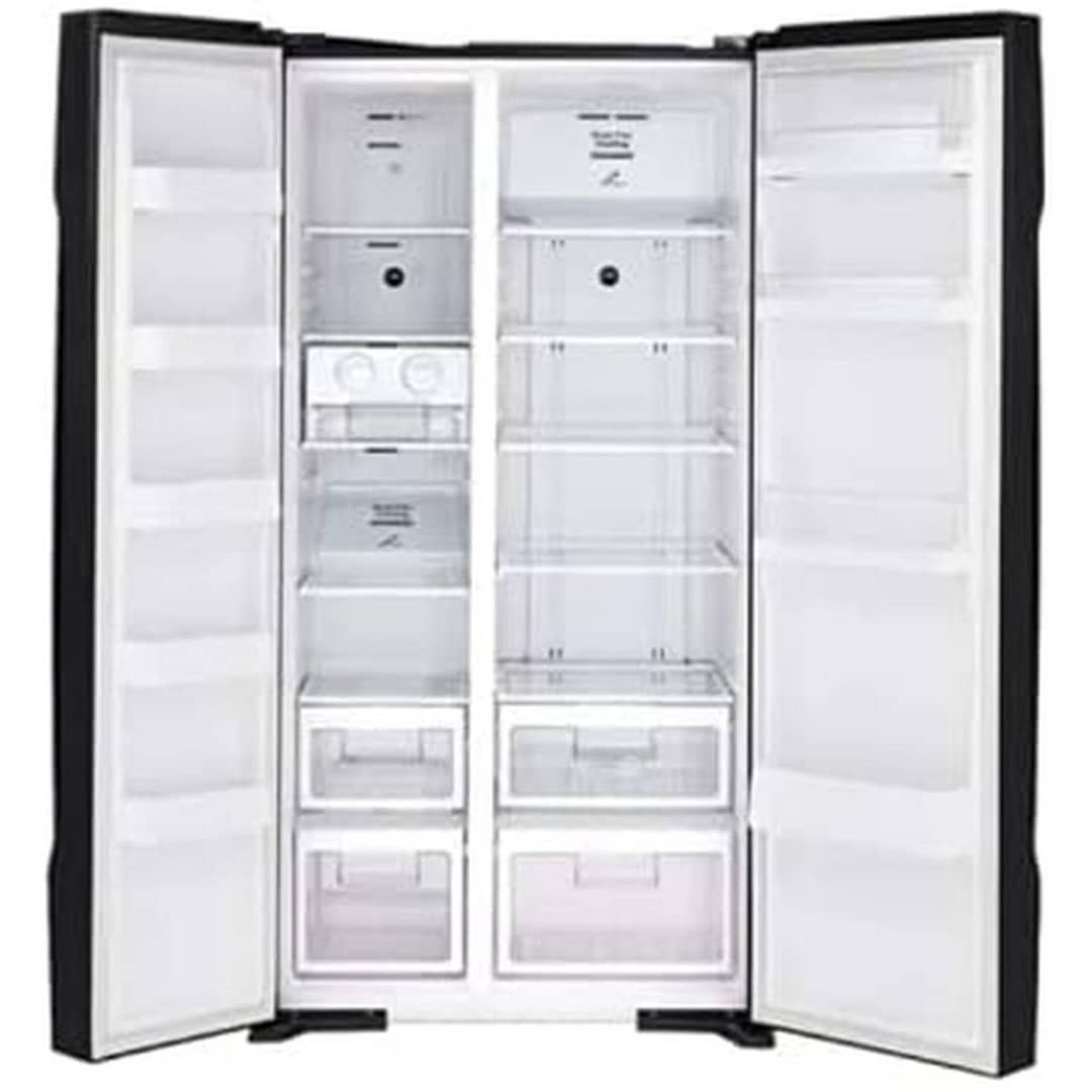 Hitachi 700L Side by Side Refrigerator | No Frost | 10 Year Warranty | Dual Fan Cooling | LED Control Panel | Twist Ice Maker | Door Alarm | Glass...