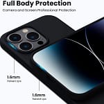 Protect iPhone 14 Pro Silicon Mag safe Case Black + Tempered Glass Accessories Shop Online at Dubai Offers 5