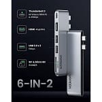 UGREEN 6 in 2 Hub Dual USB-C to HDMI+2USB 3.0 A+TFSD+USB-C Female Converter GRY-11455906 Accessories Shop Online at Dubai Offers 6