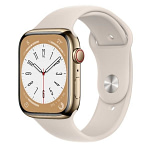 Apple Watch Series 8 GPS + Cellular 45mm Gold Stainless Steel Case with Starlight Sport Band Wearables & Smart Watches Shop Online at Dubai Offers 5