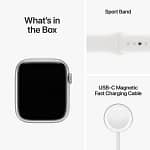 Apple Watch Series 8 GPS + Cellular 45mm Silver Stainless Steel Case with White Sport Band Wearables & Smart Watches Shop Online at Dubai Offers 10