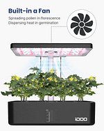 iDOO 12Pods Black Hydroponics Growing System Indoor Herb Garden Built-in Fan Appliances Shop Online at Dubai Offers 5