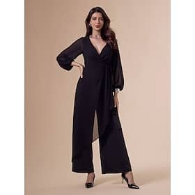 Asymmetrical Deep V Wide-legged Jumpsuit Clothing Shop Online at Dubai Offers