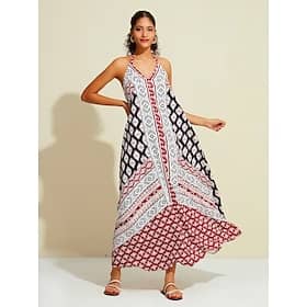 Bandana Print Halter Neck Swing Maxi Dress Clothing Shop Online at Dubai Offers