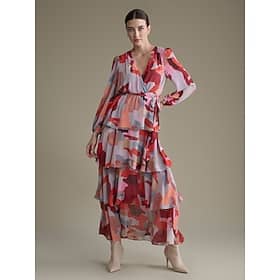 Chiffon Cross Front Ruffle Puff Sleeve Maxi Dress Clothing Shop Online at Dubai Offers