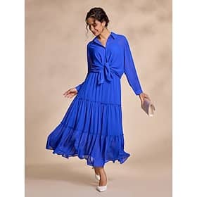 Chiffon Ruffle Plain Shirt Collar Long Sleeve 3 Piece Set Clothing Shop Online at Dubai Offers