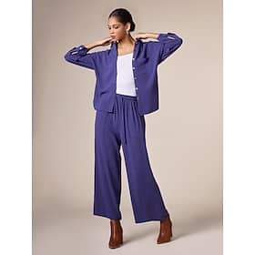 Flax Drop Shoulder Shirt Collar Pocket Two Piece Set Clothing Shop Online at Dubai Offers