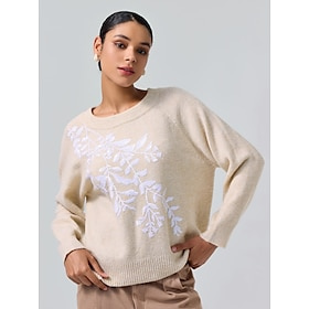 Knit Embroidered Wool Blend Pullover Sweater Clothing Shop Online at Dubai Offers