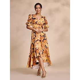 Leaf Tie Front Ruffle Hem Maxi Dress Clothing Shop Online at Dubai Offers