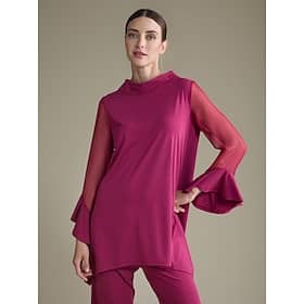 Luxurious High Neck Ruffle Long Sleeve Blouse Blouses Shop Online at Dubai Offers