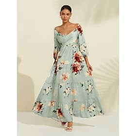 Print Satin Wedding Guest Lace up Maxi Dress Clothing Shop Online at Dubai Offers