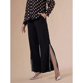 Rhinestone Side-Slit Wide-Leg Pants Clothing Shop Online at Dubai Offers