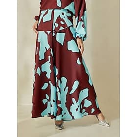 Satin Bohemia Brown Maxi Skirt Clothing Shop Online at Dubai Offers