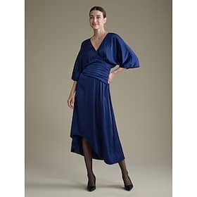 Satin Cross Front Curved Hem Maxi Dress Casual Dresses Shop Online at Dubai Offers