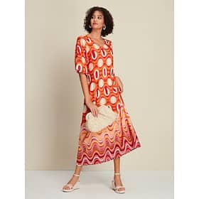 Satin Lines Waves V Neck Half Sleeve Maxi Dress Clothing Shop Online at Dubai Offers