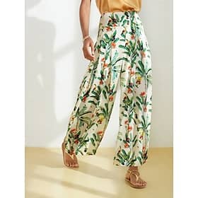 Satin Wide Leg Vacation Full Length Pants Clothing Shop Online at Dubai Offers