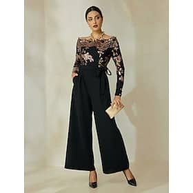 Sequin Off Shoulder Belted Jumpsuit Clothing Shop Online at Dubai Offers