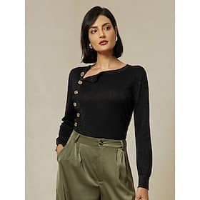 Slash Neck Button Up Cropped Knit Top Clothing Shop Online at Dubai Offers