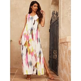 Sleeveless Shading Print Maxi Dress Clothing Shop Online at Dubai Offers