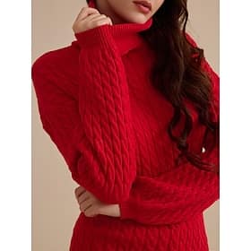 Stylish Cable Knit Turtleneck Sweater Clothing Shop Online at Dubai Offers