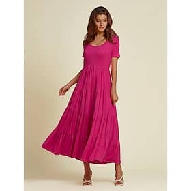 Tencel Wedding Guest Hem Ruched Scoop Neck Maxi Dress Clothing Shop Online at Dubai Offers