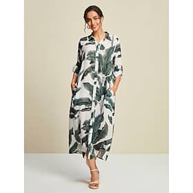 Tropical Leaves Print Maxi Dress Casual Dresses Shop Online at Dubai Offers