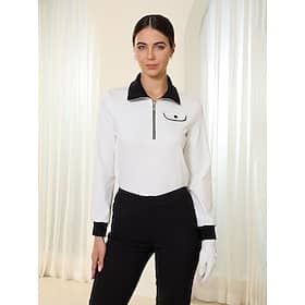 Women’s Golf Pullover Sweatshirt White Long Sleeve Top Ladies Golf Attire Clothes Outfits Wear Apparel Clothing Shop Online at Dubai Offers