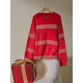 Chenille Set-in Crew Neck Ribbed Knit Sweater Clothing Shop Online at Dubai Offers