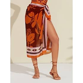 Folk Print Tie-Back Sarong Swimsuit Clothing Shop Online at Dubai Offers