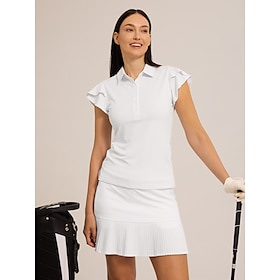 Women’s Golf Polo Shirt White Light Pink Royal Blue Sleeveless Top Ladies Golf Attire Clothes Outfits Wear Apparel Clothing Shop Online at Dubai Offers