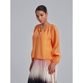 Collarless Volume Sleeve Top Beauty & Fashion Shop Online at Dubai Offers