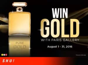 Win a Gold with Paris Gallery Dubai Cosmetics & Perfumes Shop Online at Dubai Offers