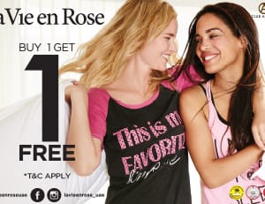 La Vie en Rose Offer BUY 1 GET 1 FREE (till 15th Sept, 2016) Al Ghurair Centre Shop Online at Dubai Offers