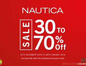 Nautica DSF Sale Upto 70 Percent off Clothing Shop Online at Dubai Offers