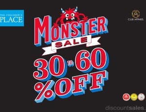 The Childrens Place Monster Sale Upto 60 Percent off Al Ghurair Centre Shop Online at Dubai Offers