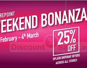 Get 25 Percent off at Centrepoint Weekend Bonanza Al Ghurair Centre Shop Online at Dubai Offers