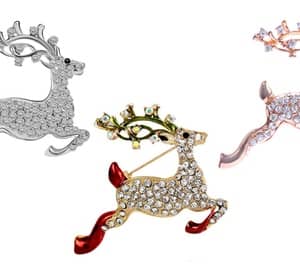 One (AED 79), Two (AED 129), Or Three (AED 179) Christmas Brooches with Crystals from Swarovski® With Free Delivery Fashion & Jewelry Shop Online at Dubai Offers