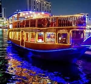 Two-Hour Dubai Creek Dhow Cruise with Dinner, Soft Beverages and Two Live Shows at Kyka Group (Up to 71% Off) Entertainment Offers Shop Online at Dubai Offers