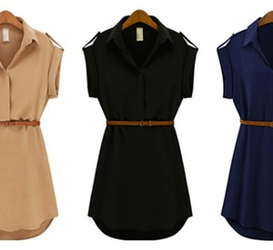 Women’s Shirt Dress in Choice of Colours from AED 59 Clothing Shop Online at Dubai Offers