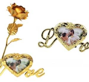 24ct-Gold-Dipped Rose with Photo Frame from AED 99 Furniture's & Decor Shop Online at Dubai Offers