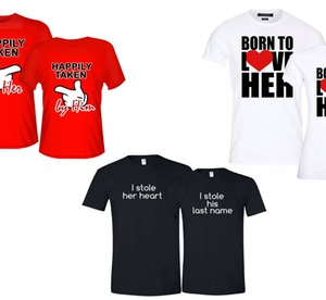 Customised Couple T-Shirts from AED 79 (Up to 39% Off) Fashion & Jewelry Shop Online at Dubai Offers