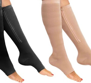 Knee-High Zip Open-Toe Compression Socks from AED 39 Beauty Care Shop Online at Dubai Offers