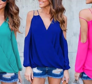 Long Sleeve Cold Shoulder Blouse from AED 69 Clothing Shop Online at Dubai Offers