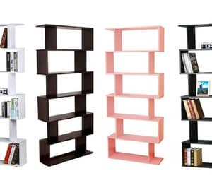 Six-Shelf S-Shaped Bookshelf from AED 539 (Up to 28% Off) Furniture's & Decor Shop Online at Dubai Offers