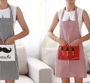 Up to Six Linen Stripes Kitchen Aprons from AED 59 Fashion & Jewelry Shop Online at Dubai Offers