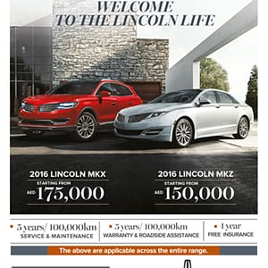 2016 Lincoln MKX & MKZ Special Offer Lincoln Shop Online at Dubai Offers