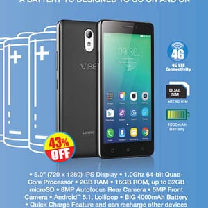 43% OFF on Lenovo Vibe P1m @ Lulu Electronics Shop Online at Dubai Offers