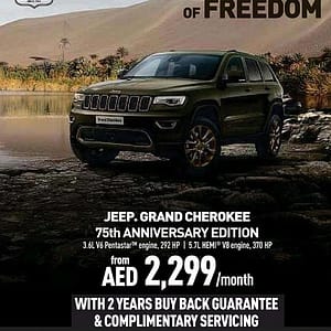 75th Anniversary Edition Jeep Grand Cherokee from AED 2299/month Jeep Shop Online at Dubai Offers