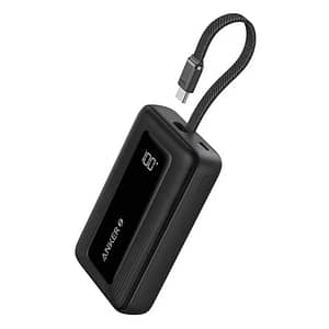 Anker Power Bank (10K, 30W, Built-In USB-C Cable) Black Accessories Shop Online at Dubai Offers