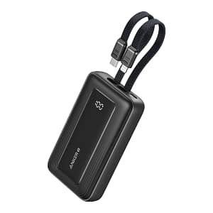 Anker Power Bank (20K,30W, Built-In USB-C+Lightning Cable) Black Accessories Shop Online at Dubai Offers